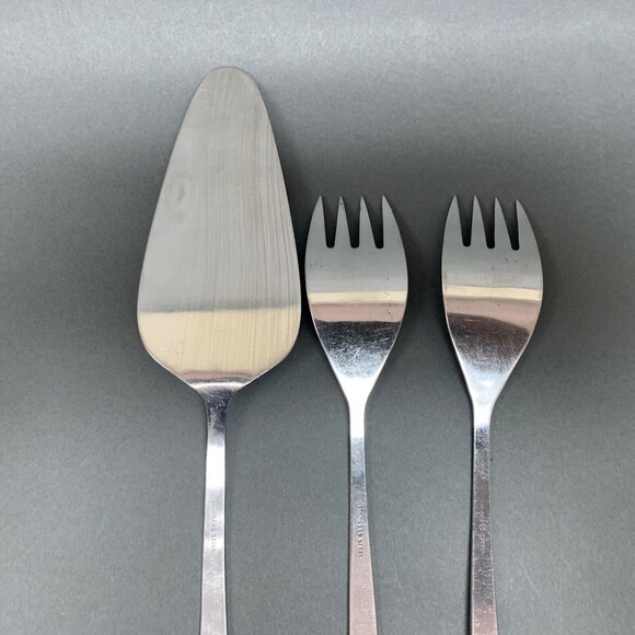 Pie Server Forks Flatware Stainless Steel Rose Lot of 3 - Picture 5 of 7